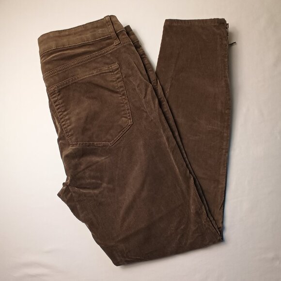 LOFT Denim - Loft Corduroy Jeans Size 28/6 Curvy Skinny Mid Rise Brown Color Zipper Ankle